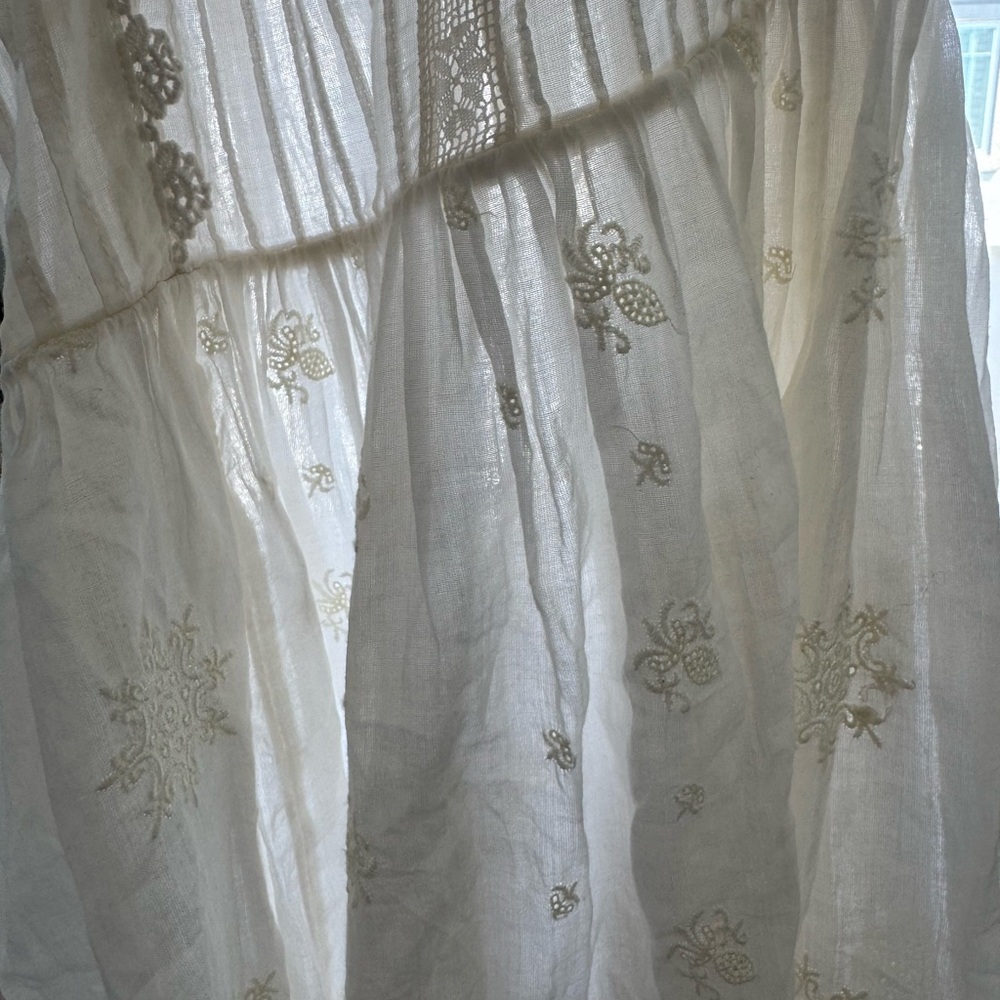 Free People Nobody Like you White Ivory Embroidered Cotton Boho Dress Size Small - Picture 13 of 13